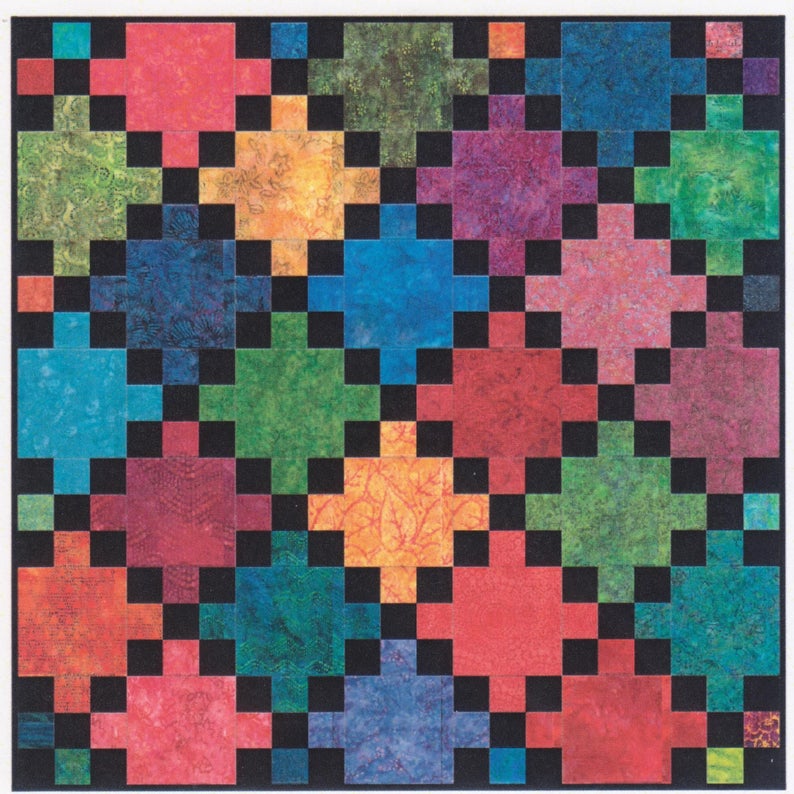 Lasercut Quilt Kits in Two Colorways summertimebright and White or