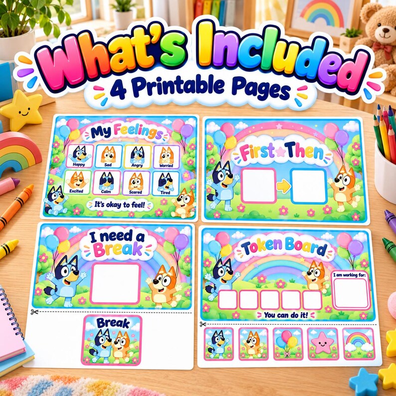 Visual Supports Bundle | Token Board, First Then Board, Feelings Chart ...