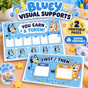 ABA Visual Support Bundle | First Then Board + 5 Token Board | RBT Printable