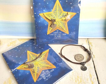 He Counts the Stars Psalm 147:4 Christian Macrame Bracelet bulk camp backpack project youth
