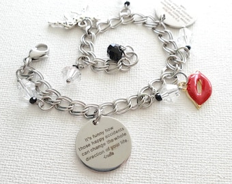 Cruella fan Quote charm bracelet dalmatian movie fan girlfriend gift under 20, stainless steel bracelet B463