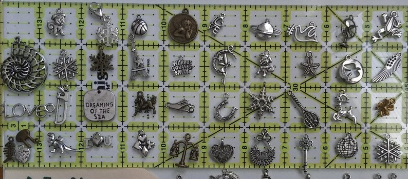 Bulk Charms 1 pound 2 pounds Premixed random lots silver tone, bronze tone, possibly SP, GP, St. Steel United States only image 2