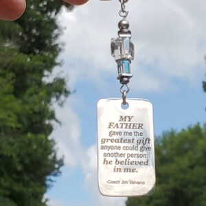 Coach Jim Valvano Quote Keychain: Stainless Steel Father&#39;s Gift