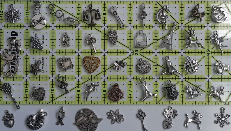 Bulk Charms 1 pound 2 pounds Premixed random lots silver tone, bronze tone, possibly SP, GP, St. Steel United States only image 4
