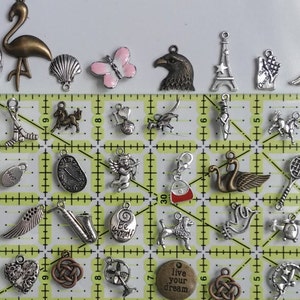 Bulk Charms 1 pound 2 pounds Premixed random lots silver tone, bronze tone, possibly SP, GP, St. Steel United States only image 6