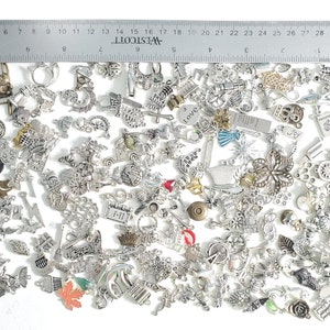 Bulk Charm Lot: 200+ Antique Silver Pendants, No Doubles