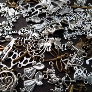 Bulk Charms 1 pound 2 pounds Premixed random lots silver tone, bronze tone, possibly SP, GP, St. Steel United States only image 9