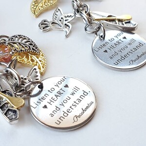 Pocahontas Stainless Steel Keychain: Inspirational Message Charm