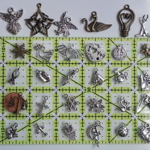 Bulk Charms 1 pound 2 pounds Premixed random lots silver tone, bronze tone, possibly SP, GP, St. Steel United States only image 8