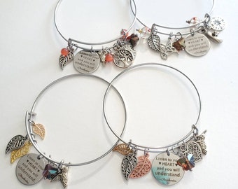 Pocahontas inspiration message bangle bracelet charm bracelet choice of styles, Listen to your heart Pocahontas movie fans