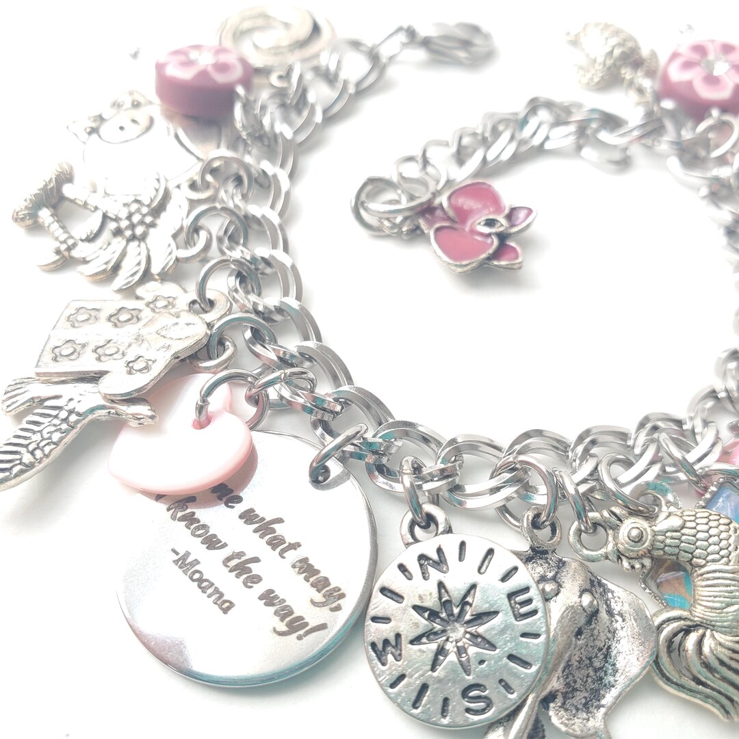 Moana Charm Bracelet Princess Fairy Tale Bracelet Flowers Ocean Gift ...