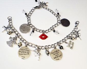 Cruella fan Quote charm bracelet dalmatian movie fan girlfriend gift under 20, stainless steel bracelet