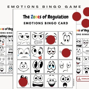 Emotion Bingo ⧫ Social Skills Game ⧫  Social-Emotional Learning ⧫ SEL⧫  Self-Regulation Tools ⧫  Emotional Awareness