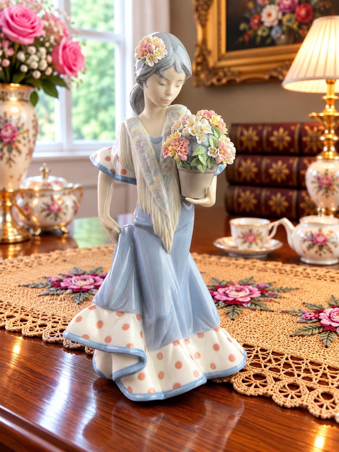 Lladro Girl With Flower - Etsy
