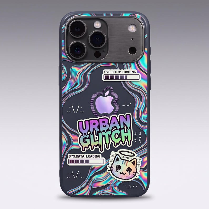 Urban Glitch Cat iPhone Case | Vaporwave Cyberpunk TPU Cover - Etsy ...
