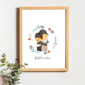 Sherlock & Watson/ Sherlock Holmes  print, Illustration to Decorate your Home, Custom Gift, Tutticonfetti.