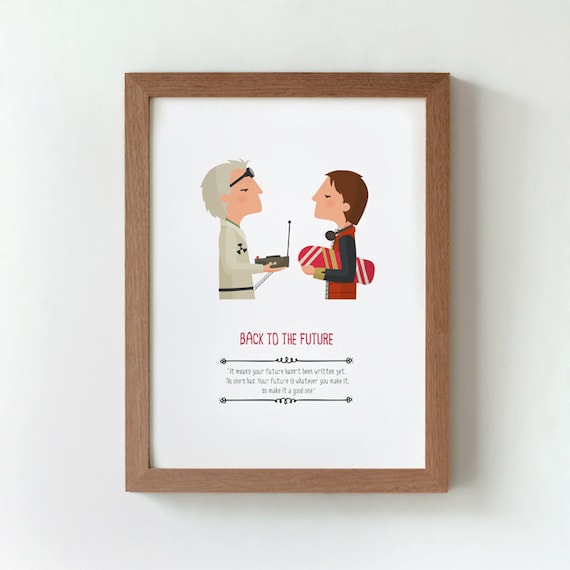Illustration de Retour vers le futur avec citation du Etsy