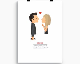 Grease print, Illustration to Decorate your Home, Custom Gift, Tutticonfetti.