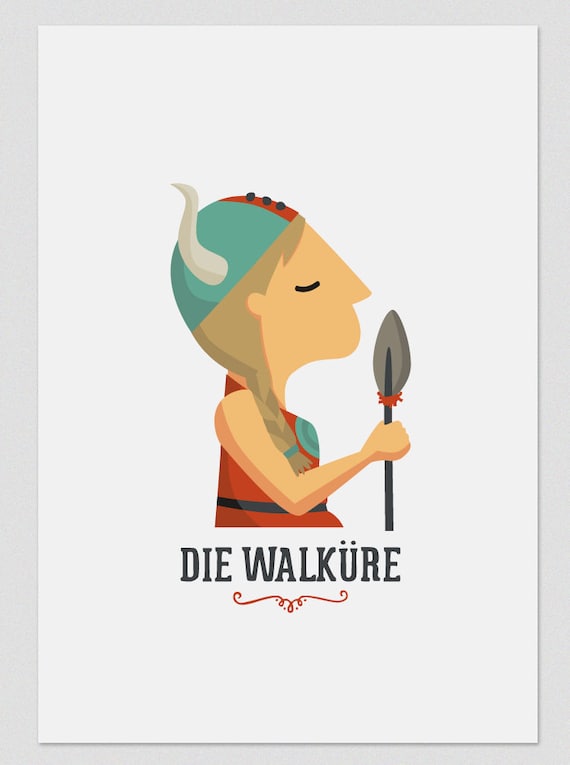 Ilustración " Die Walküre ". Según la ópera de Wagner.