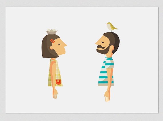 Ilustración "Pájaros en mi cabeza ".