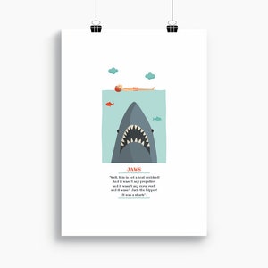 Jaws print, Illustration to Decorate your Home, Custom Gift, Tutticonfetti.