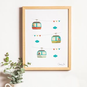 Cable Car print, Illustration to Decorate your Home, Custom Gift, Tutticonfetti.