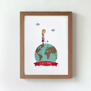 Le petit Prince / Der kleine Prinz Druck, Illustration, um Ihr Zuhause zu dekorieren, individuelles Geschenk, Tutticonfetti.