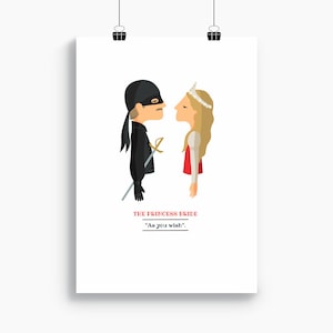 Princess Bride estampe numérique, illustration avec citation, cadeau personnalisé, Tutticonfetti