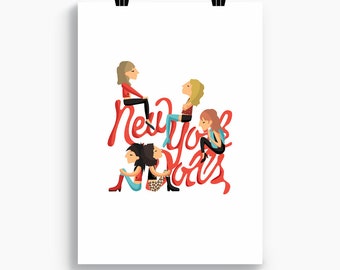 New York Dolls print, Illustration to Decorate your Home, Custom Gift, Tutticonfetti.