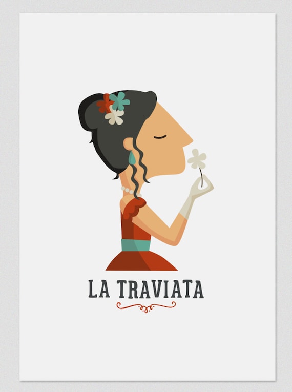 Ilustración " La Traviata ". Según la ópera de Verdi.