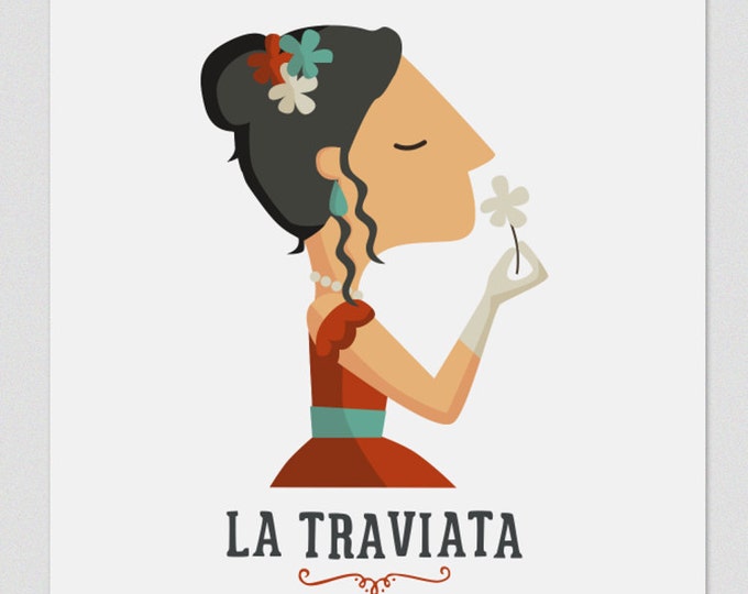 La Traviata Print, Illustration to Decorate your Home, Custom Gift, Tutticonfetti.