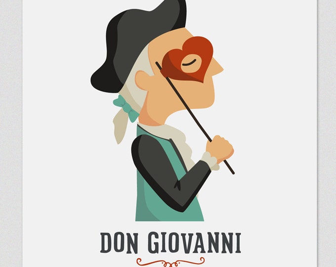 Don Giovanni Print, Illustration to Decorate your Home, Custom Gift, Tutticonfetti