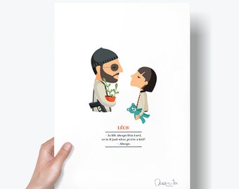 Léon: The Professional print, Illustration to Decorate your Home, Custom Gift, Tutticonfetti.