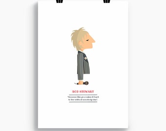 Rod Stewart print with quote, Illustration to Decorate your Home, Custom Gift, Tutticonfetti.