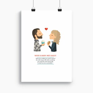 When Harry Met Sally print, Illustration to Decorate your Home, Custom Gift, Tutticonfetti.