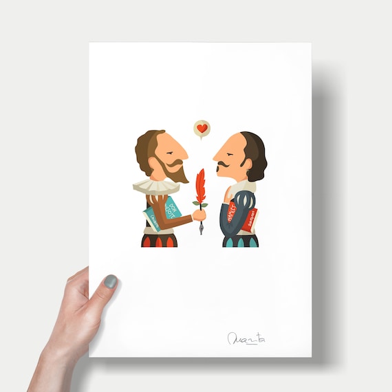 Ilustración "Cervantes & Shakespeare".