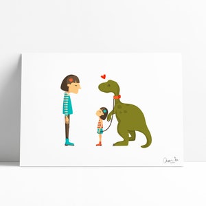 Dino print, Illustration to Decorate your Home, Custom Gift, Tutticonfetti.