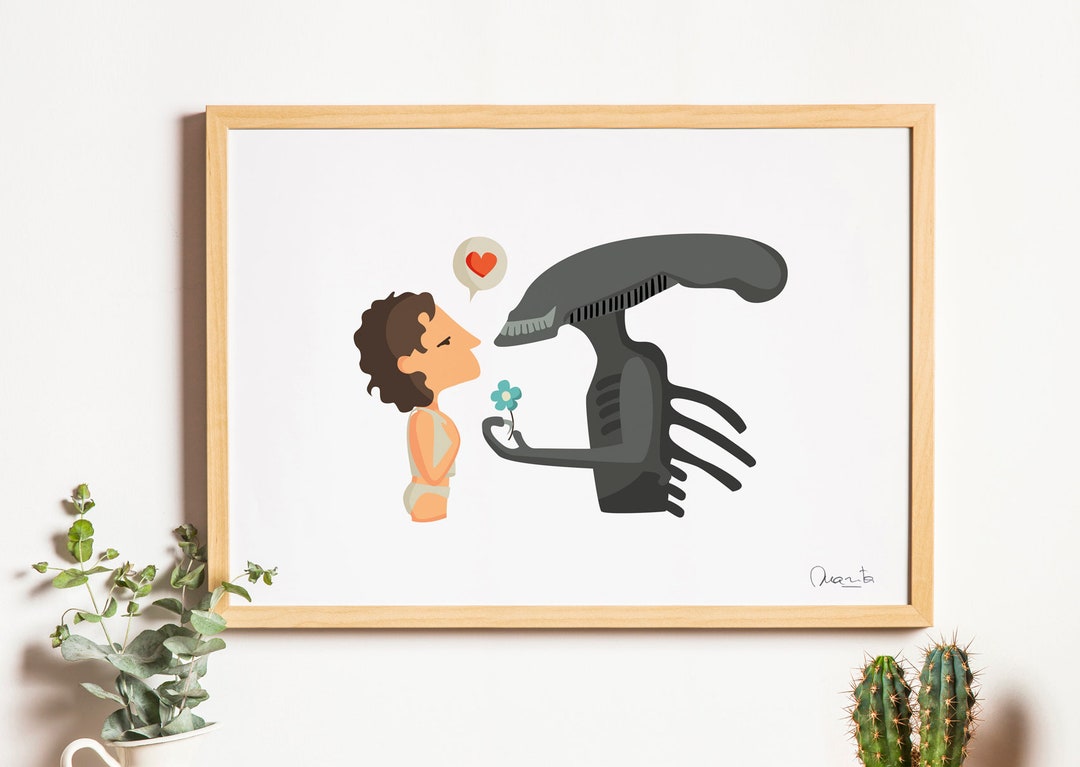 Alien Print, Illustration to Decorate Your Home, Custom Gift ...