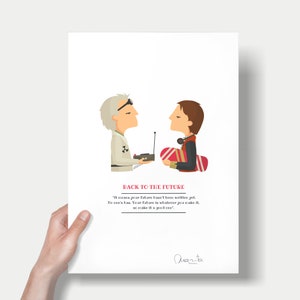 Stampa Ritorno al futuro, illustrazione per decorare la tua casa, regalo personalizzato, Tutticonfetti.
