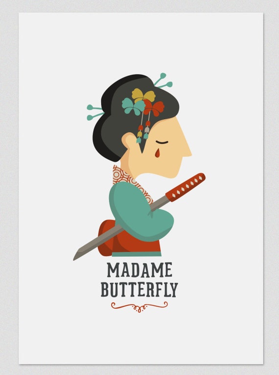 Ilustración " Madame Butterfly ". Según la ópera de Puccini.