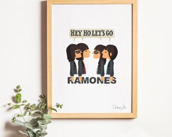 Print ' Ramones ', Illustration to Decorate your Home, Custom Gift, Tutticonfetti.