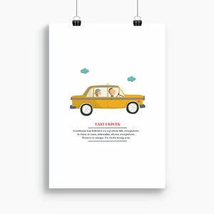 Taxi Driver print, Illustration to Decorate your Home, Custom Gift, Tutticonfetti.