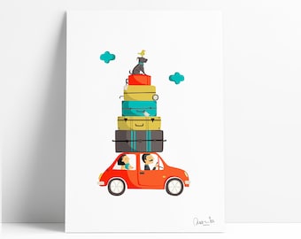 The Weekenders print, Illustration to Decorate your Home, Custom Gift, Tutticonfetti.