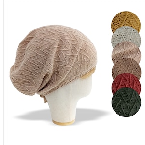 Summer beanie women Beige Big small head crochet hat
