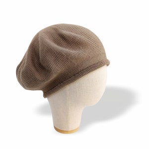 Grey cotton summer beret for men, Outlander tam Sand