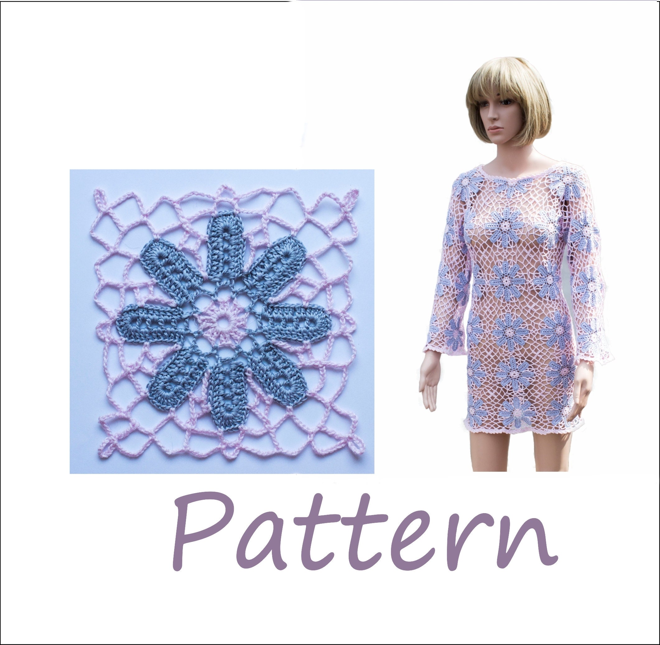 Plus size crochet dress pattern for women L XL Etsy