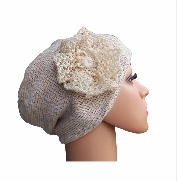 Hair Loss Hat With Flower Crochet Hats 