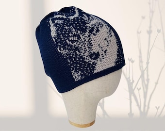 Wolf lovers knit hat men Navy blue dad hat