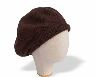 Béret marron foncé homme femme cadeau meilleur ami Béret d'été en coton