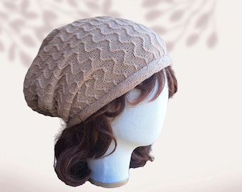 Wavy chemo headwear for women Crochet large cotton hat